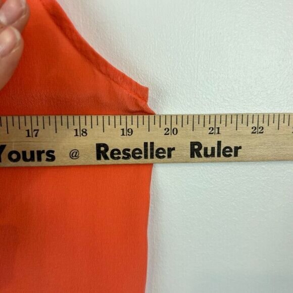 Charli London 100% Silk Sleeveless Top Coral Neon Peach Women’s Size 6 V Neck - Picture 5 of 10